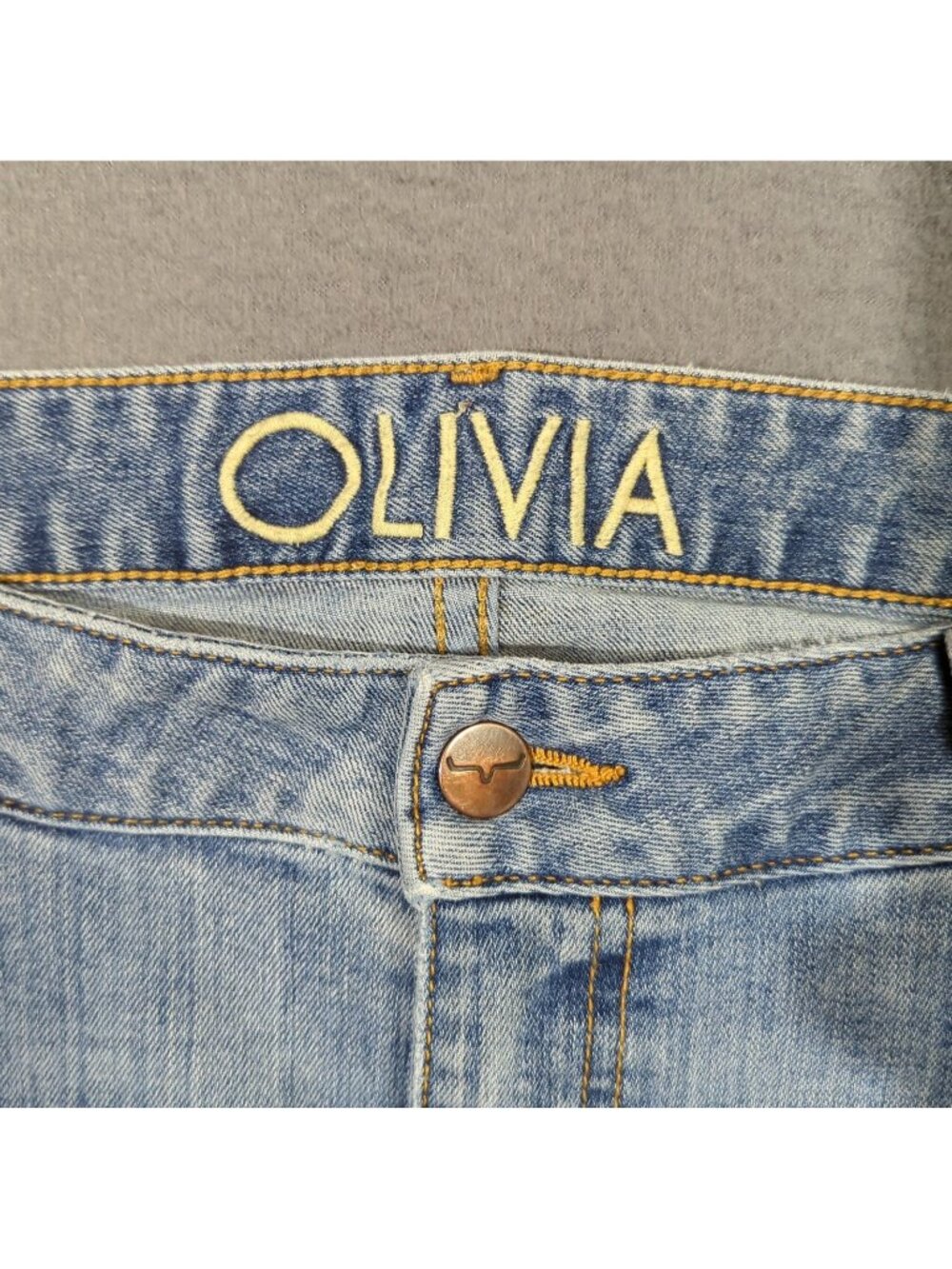 Kimes Ranch Jeans Women's 12x36 Blue Olivia Wide Leg Raw Hem High Rise Western